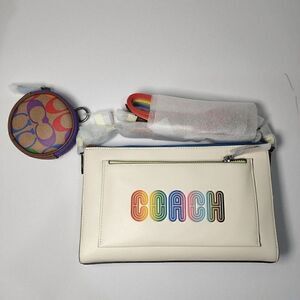 NWT Coach C9854 Holden Crossbody Rainbow Coach Gunmetal Chalk Multi Pride